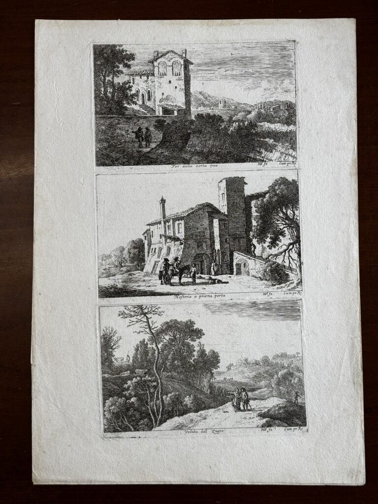 Tre vedute di Roma