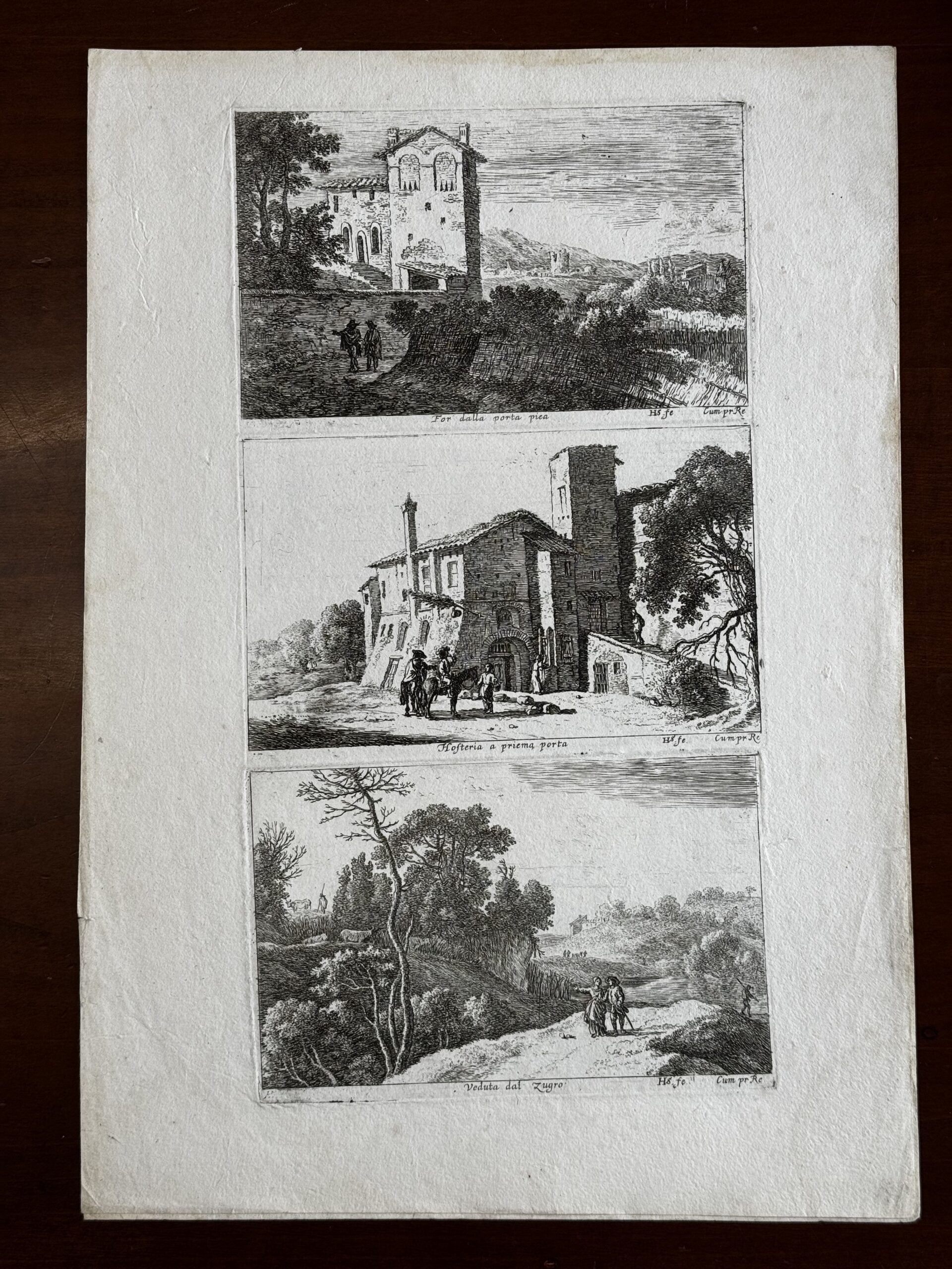 Tre vedute di Roma