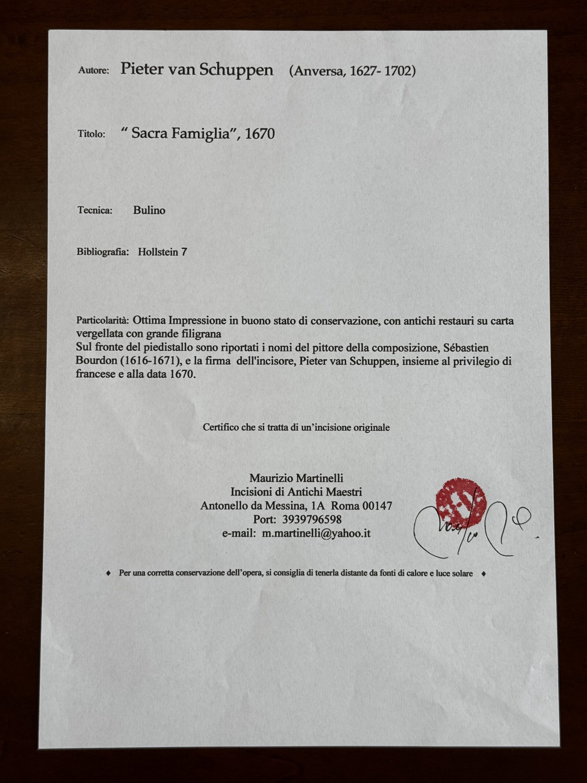 Sacra Famiglia-Opera originale con certificato - immagine 2