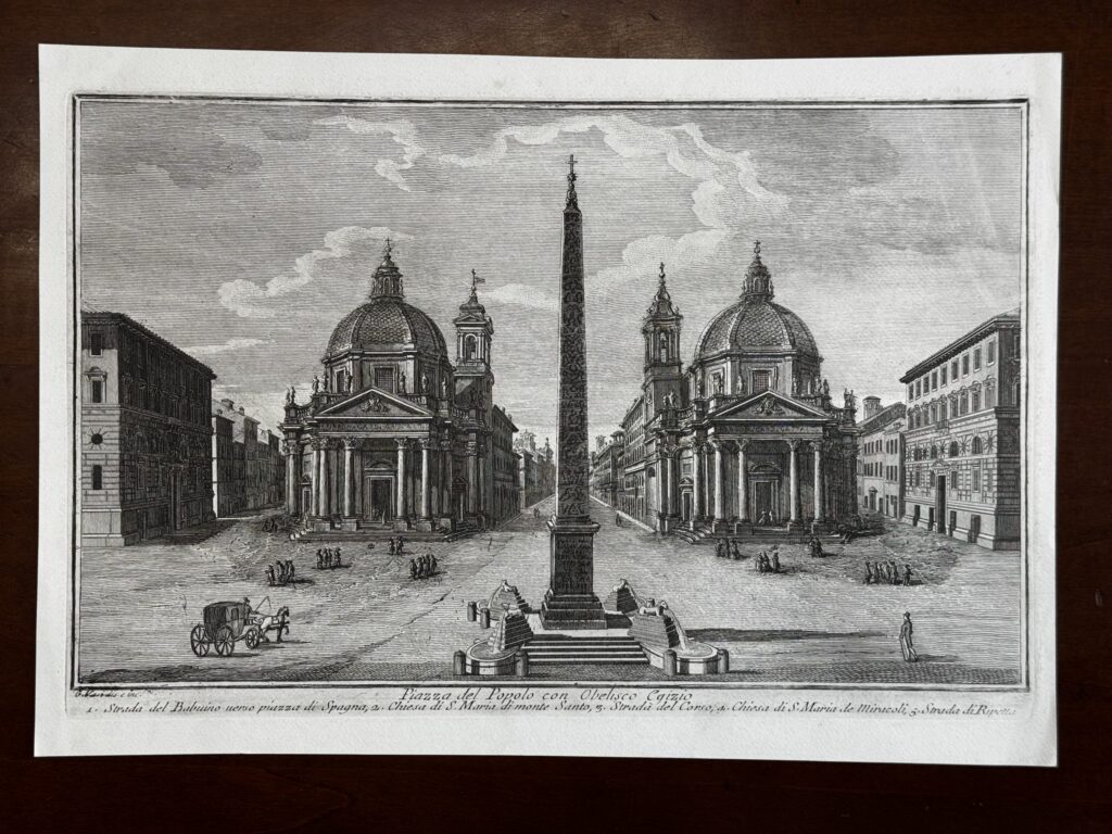 Piazza del popolo con obelisco Egizio